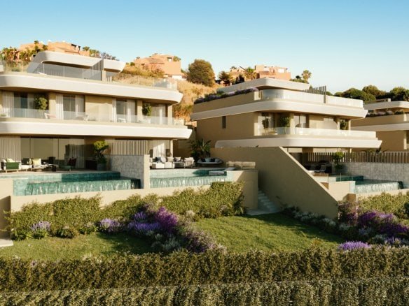 Contemporary luxury villas with stunning sea views in Estepona, Spain.