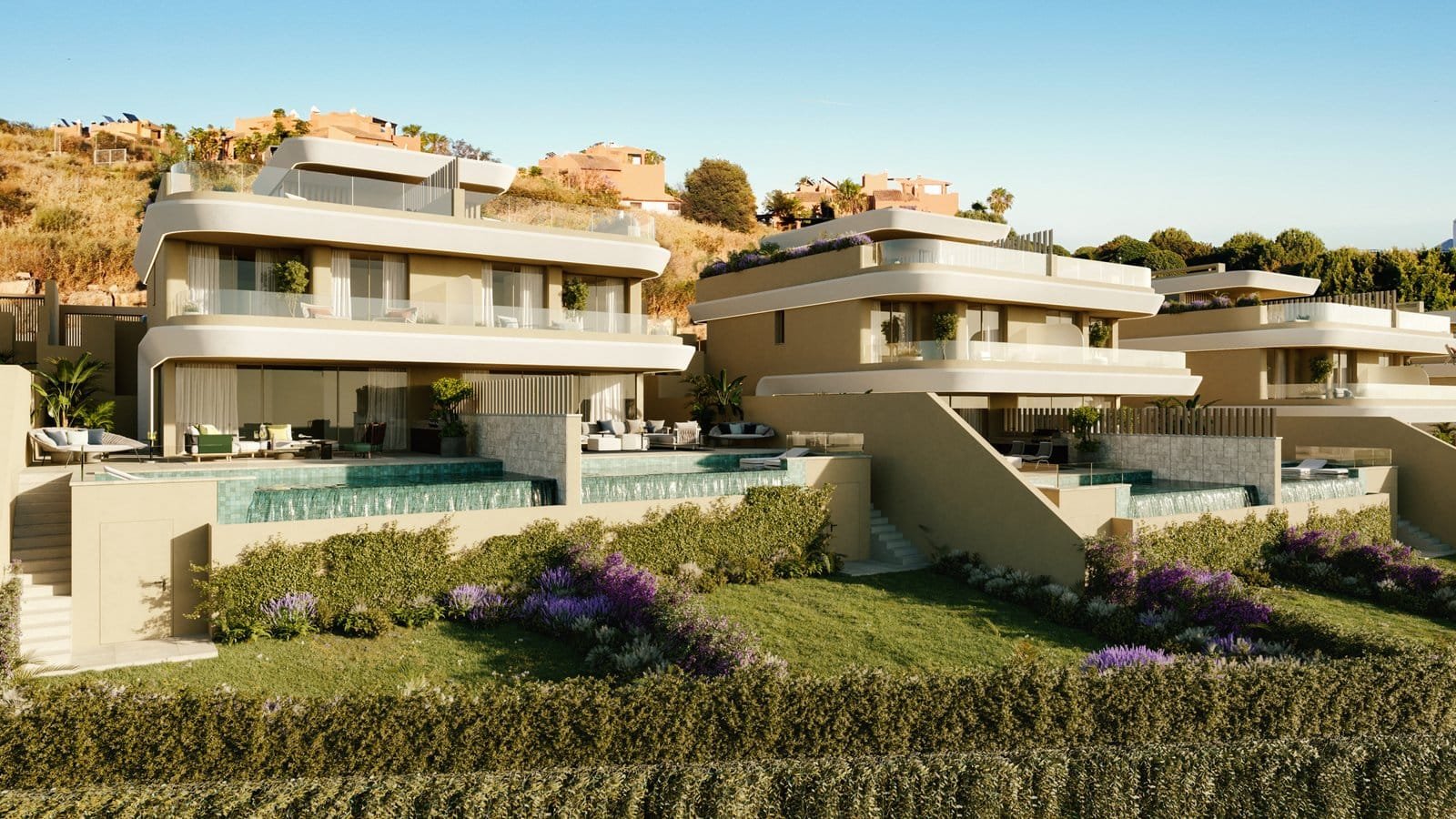 Contemporary luxury villas with stunning sea views in Estepona, Spain.