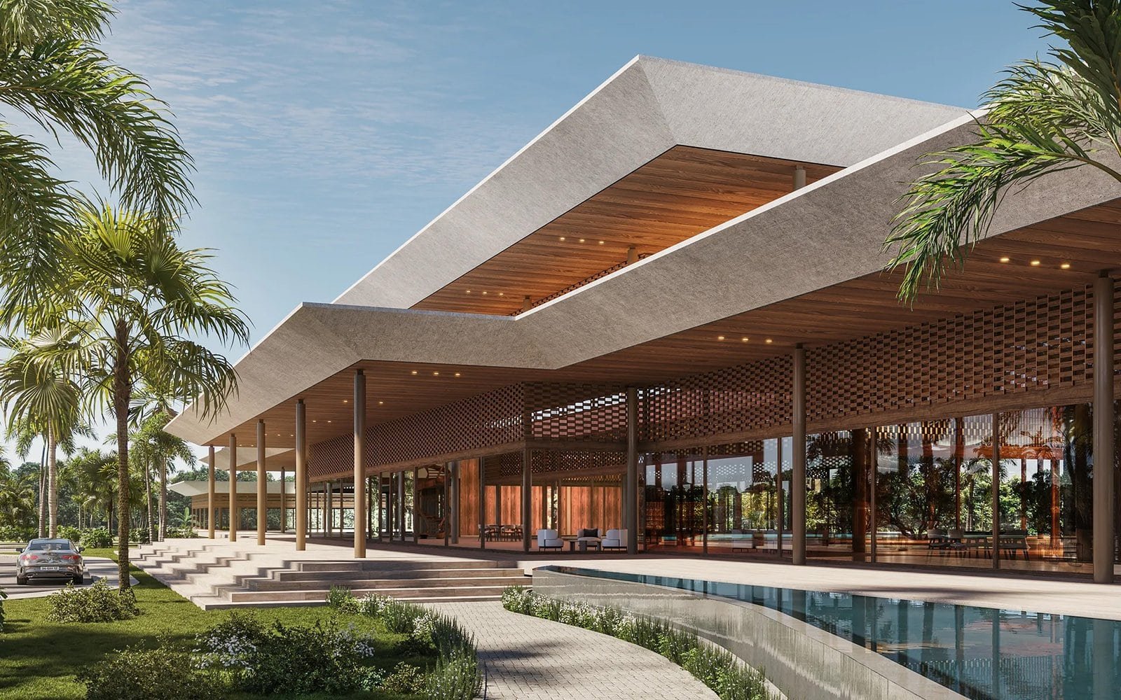 Luxury villa with modern architecture at La Reserva, Punta Cana, featuring spacious design and tropi.