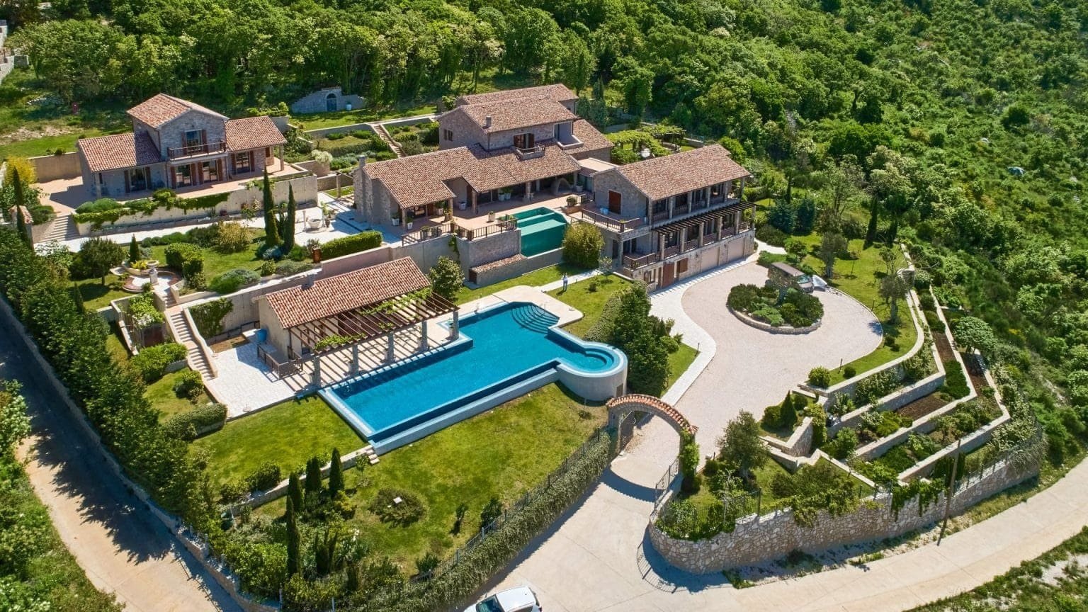 Luxury villa with pool near Sveti Stefan, Montenegro.