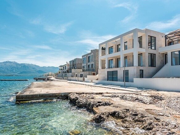 Luxury waterfront villa with private beach in Krasici, Montenegro, offering stunning sea views and m.