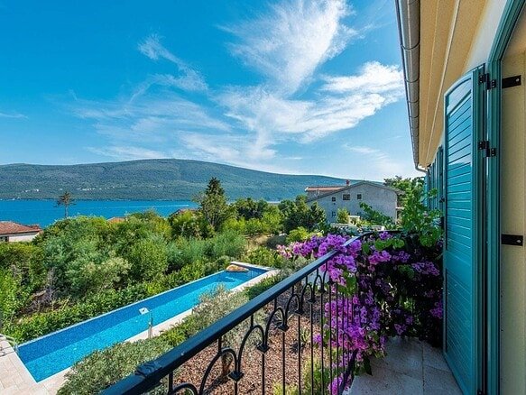 Sea view villa with infinity pool in Baosici, Herceg Novi, Montenegro.