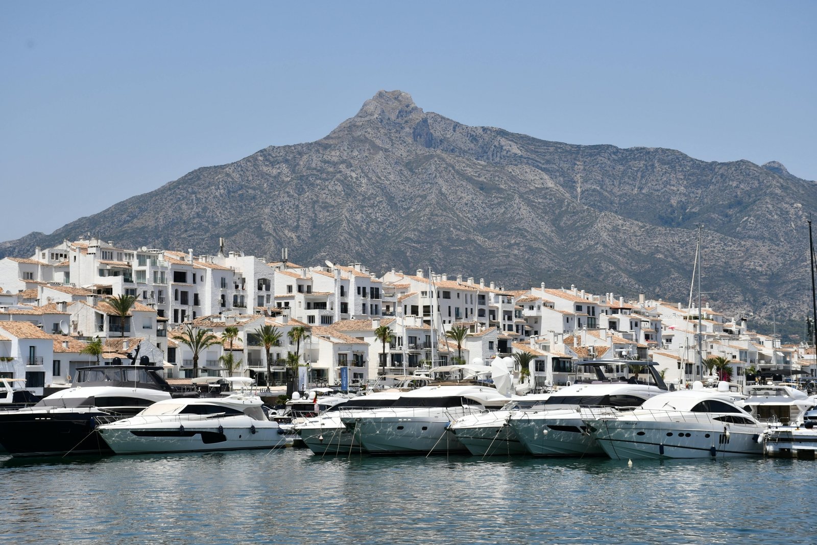 Marina with yachts and waterfront homes in Bodrum, Turkey.