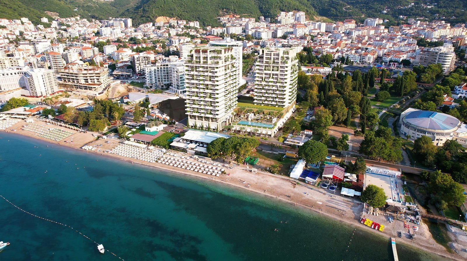 Beachfront apartments in Bar, Montenegro with stunning sea views and modern amenities.