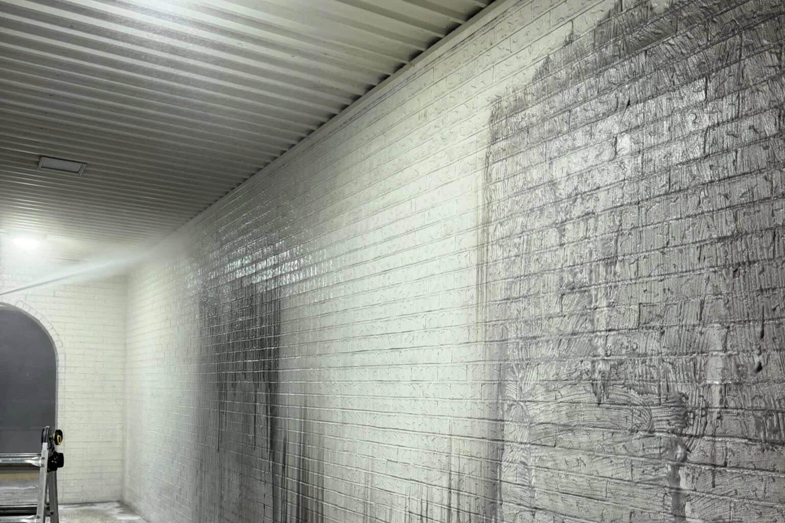 commercial pressure washing for white wall