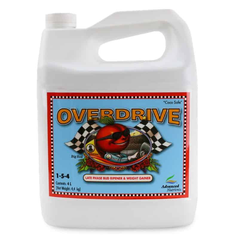 Overdrive plant fertiliser for healthy, vigorous garden growth and late phase bud ripening.