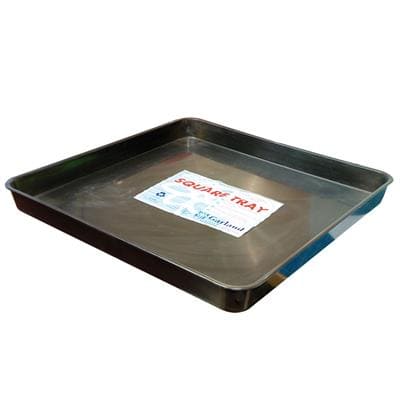 Aluminium square seed tray for gardening and horticulture purposes.