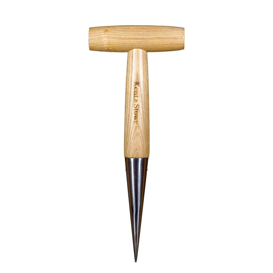 Stylish wooden garden dibber for planting and horticulture at Bayton Horticulture Centre.