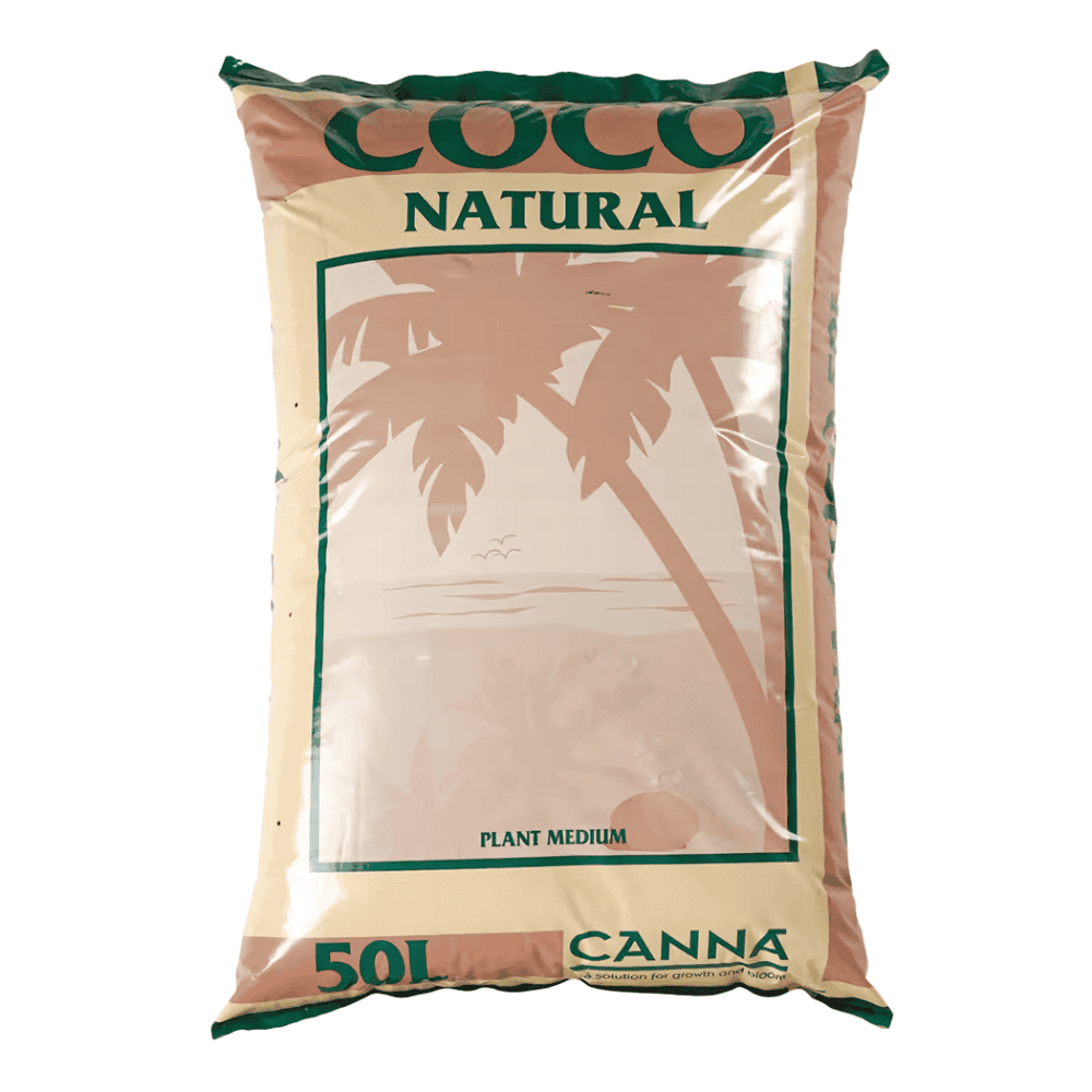 Fertiliser bag for gardening with Canna Coco Natural plant medium, 50L, garden supplies.