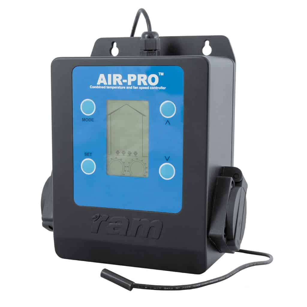 Air-Pro combined temperature and fan speed controller for horticulture.