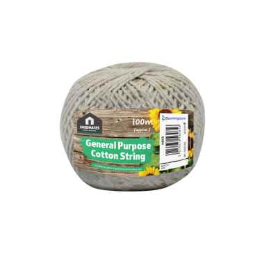 Soft beige general purpose cotton string for gardening and DIY projects.