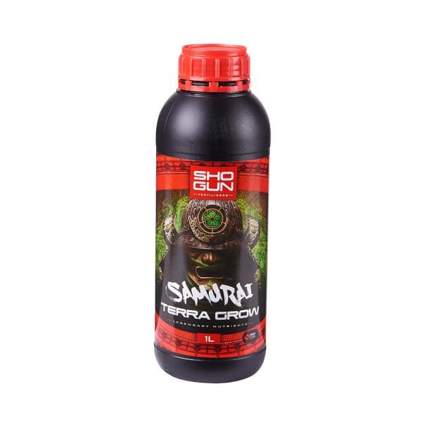 Rich plant fertiliser for healthy growth, Samurai Terra Grow 1L bottle.