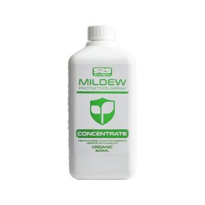 Mildew protection spray for plants and garden, organic concentrate, plant health care product.