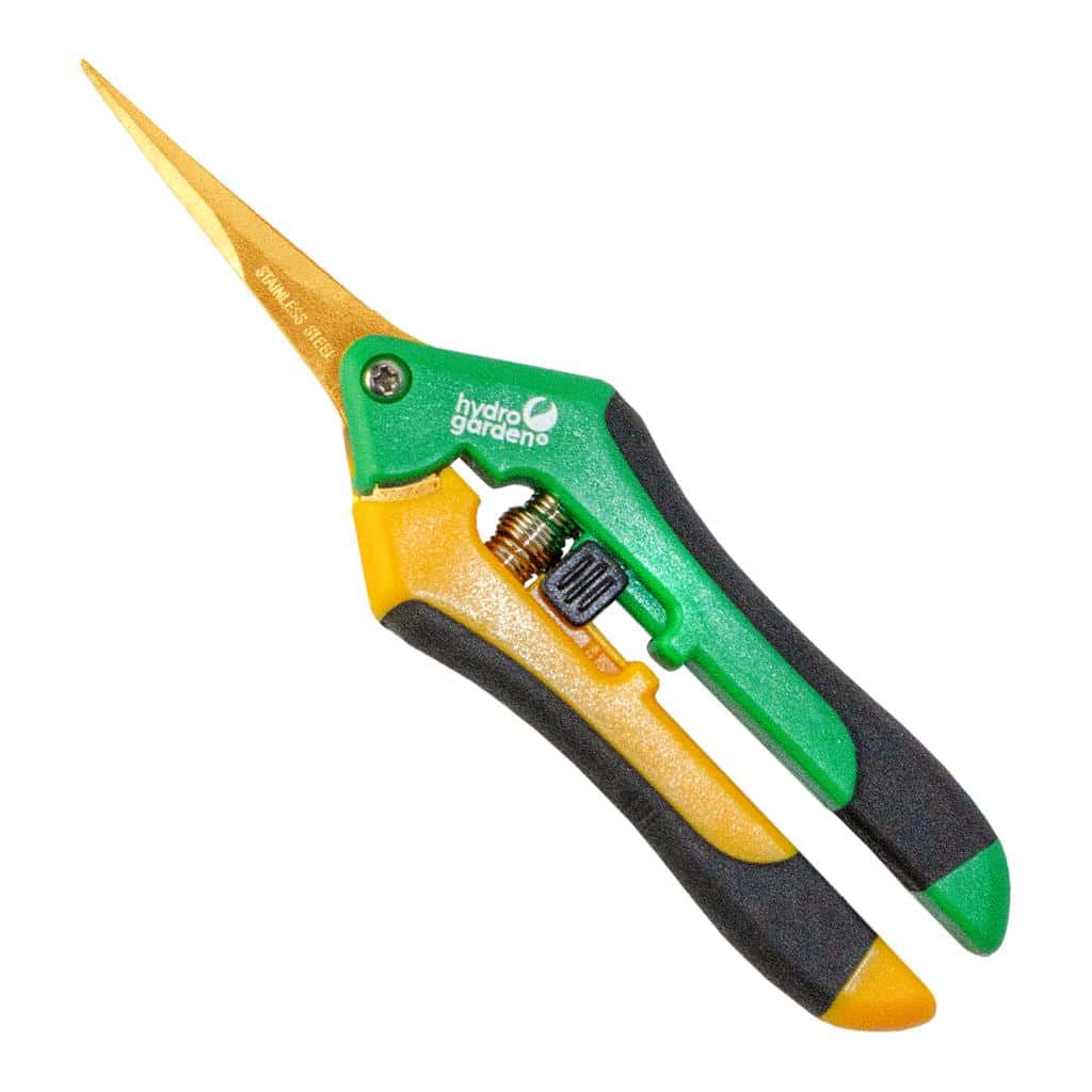 Bright garden pruning shear with ergonomic handle, ideal for garden maintenance and plant care.