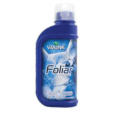 VITALINK Foliar fertiliser bottle for effective plant nutrition at Bayton Horticulture Centre.