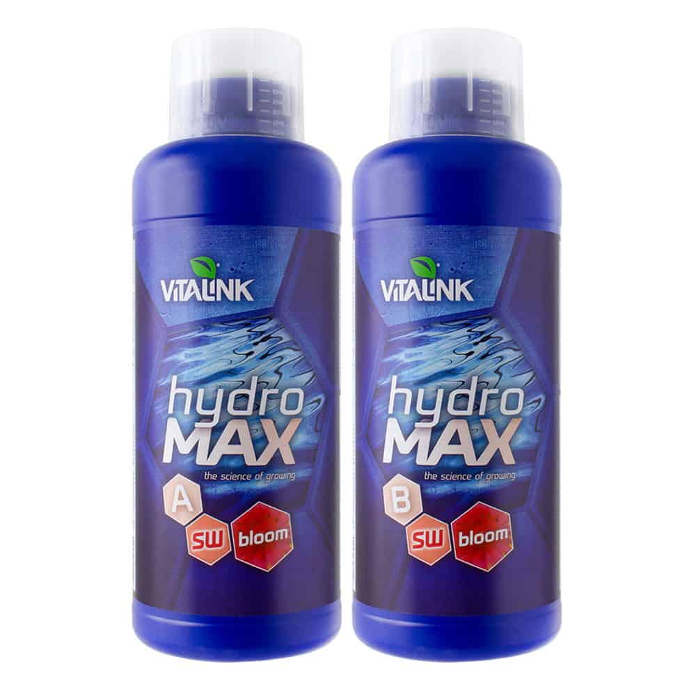 VITALINK hydro MAX plant fertiliser bottles, garden plant growth booster.