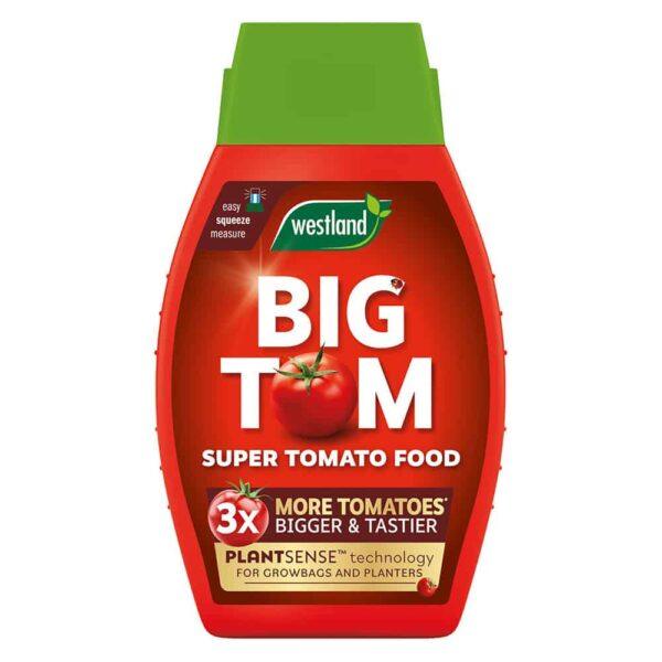 Big Tom super tomato food, ideal for nourishing and boosting tomato growth, available at Bayton Horticulture Centre.
