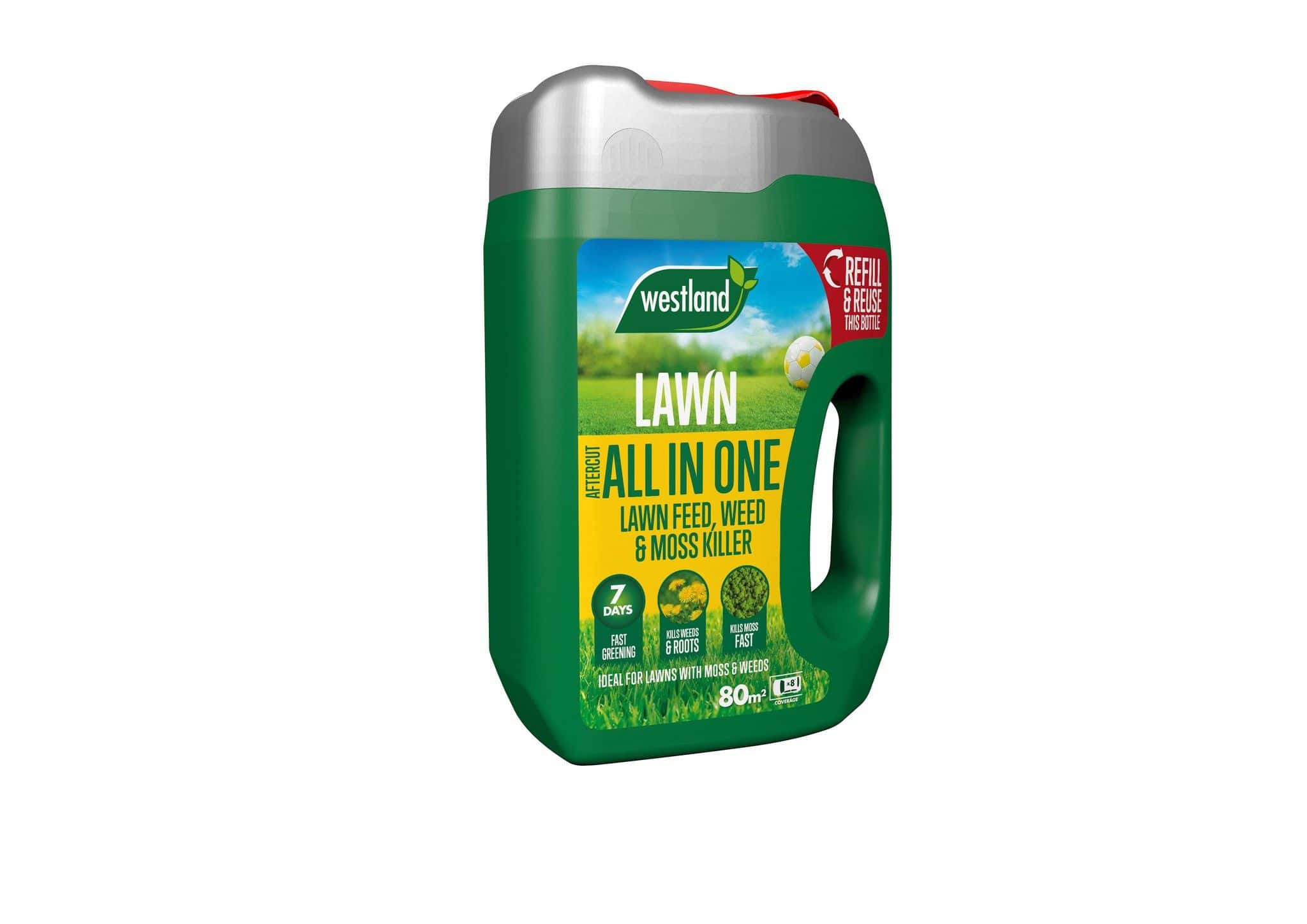 Lawn feed and weed killer from Bayton Horticulture Centre, ideal for quick grass and weed control.