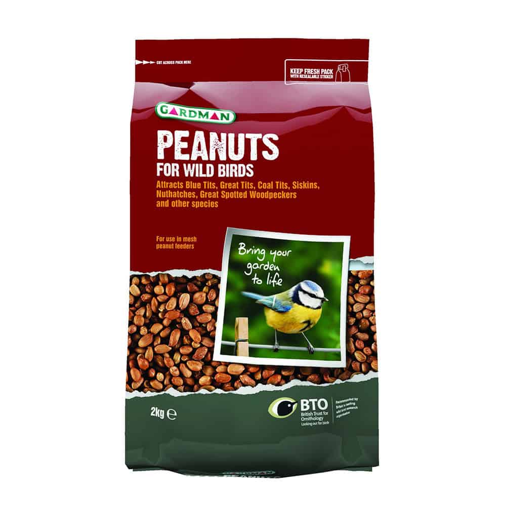 Peanuts for wild birds, attract blue tits, coal tits, nuthatches, woodpeckers, and more.