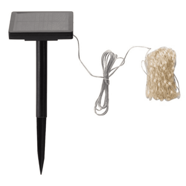 Solar-powered garden stake light with attached sponge for decoration or illumination at Bayton Horticulture Centre.