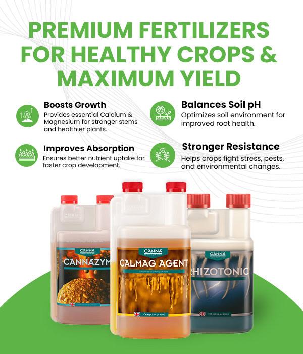 CannaCalmag Agent premium fertiliser for healthy crops and maximum yield at Bayton Horticulture Centre.