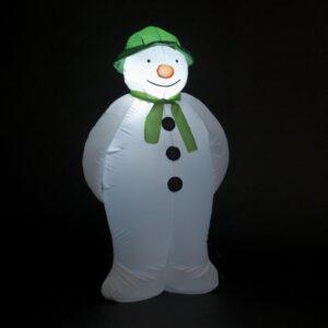 Inflatable snowman decoration for garden and outdoor festive displays.