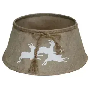 Soft Fabric Plant Pot Cover with Reindeer Design for Winter Garden Decor.