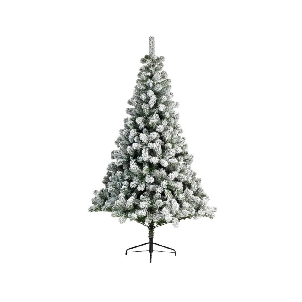 Frosted artificial Christmas tree for festive decoration at Bayton Horticulture Centre.