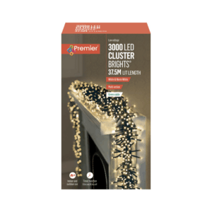 LED string lights for garden and indoor decoration, 37.5m length, warm white and multi-action features.