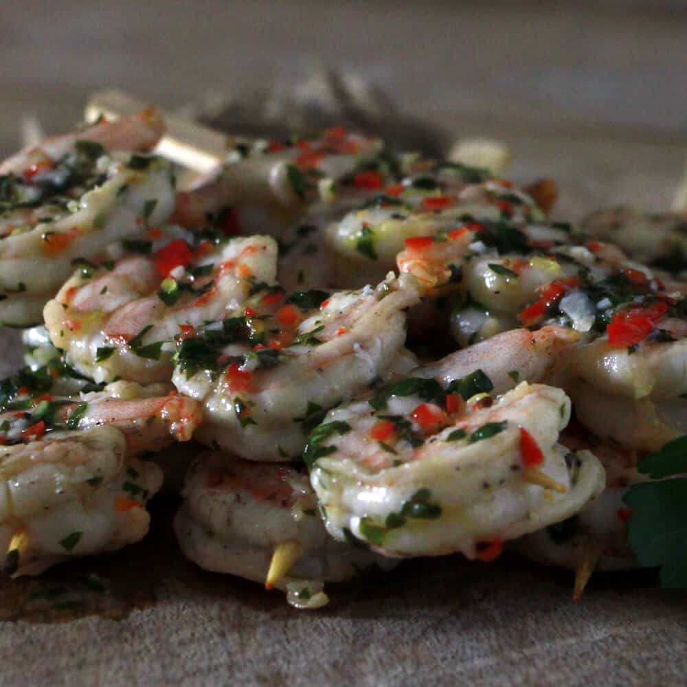 Chimichurri Garnalen van de BBQ