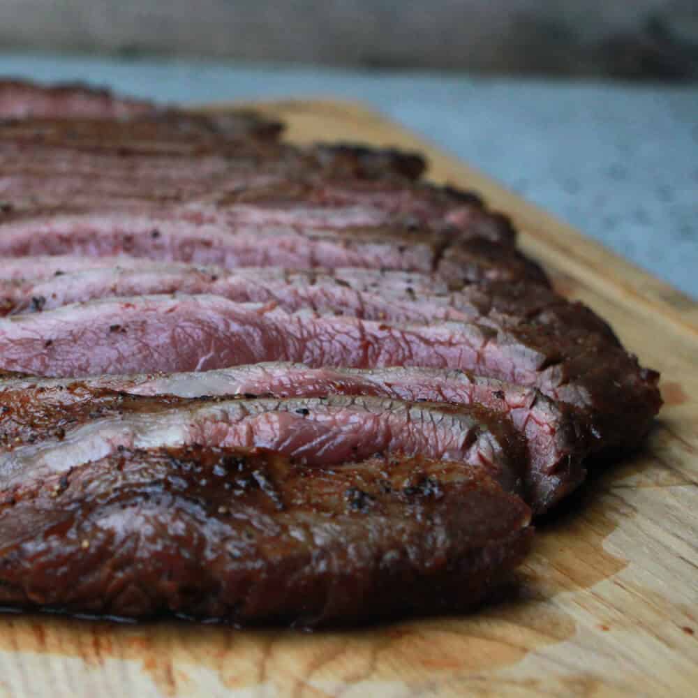 In Whiskey Azijn gemarineerde Flanksteak