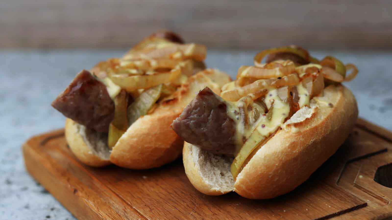 Broodje Rookworst van de BBQ