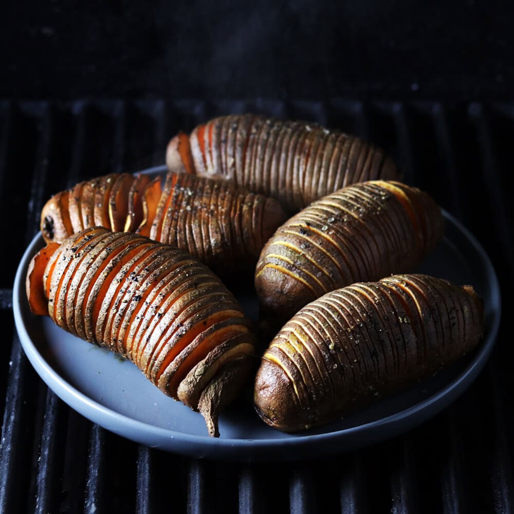 Hasselback Zoete Aardappelen Zoete Aardappel Hasselback Aardappelen