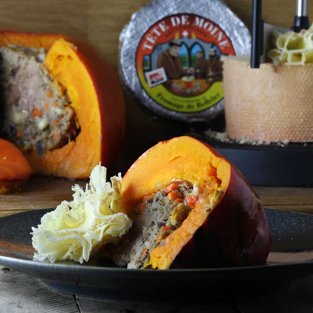 Gevulde Pompoen met Tête de Moine