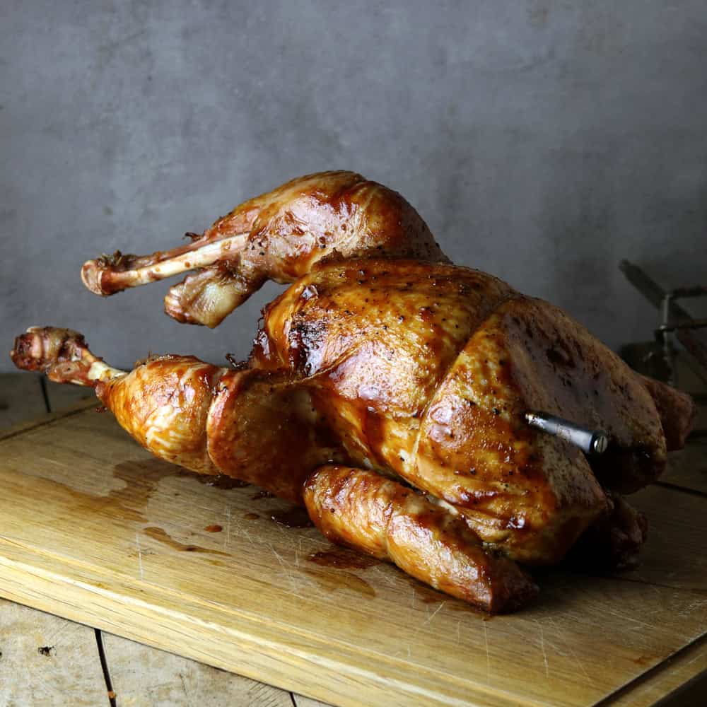 kalkoen van het spit uitgelicht