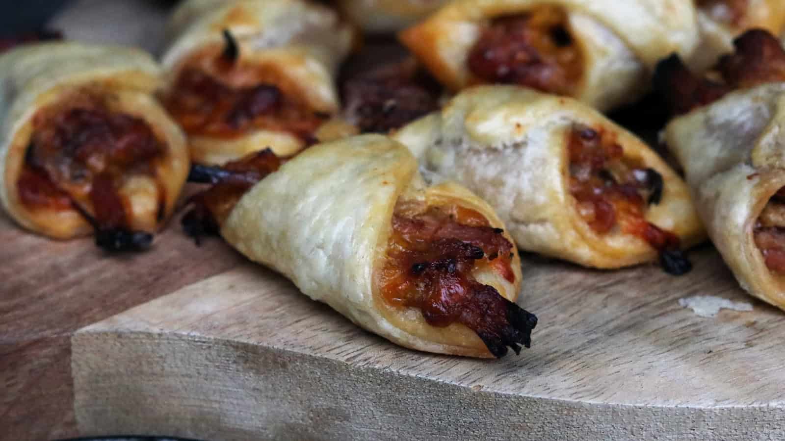 pulled pork bladerdeeg hapjes recept