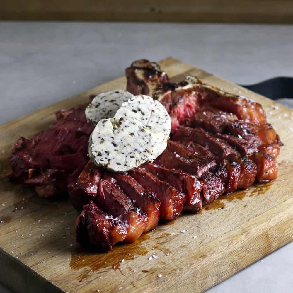 porterhouse steak truffel boter uitgelicht