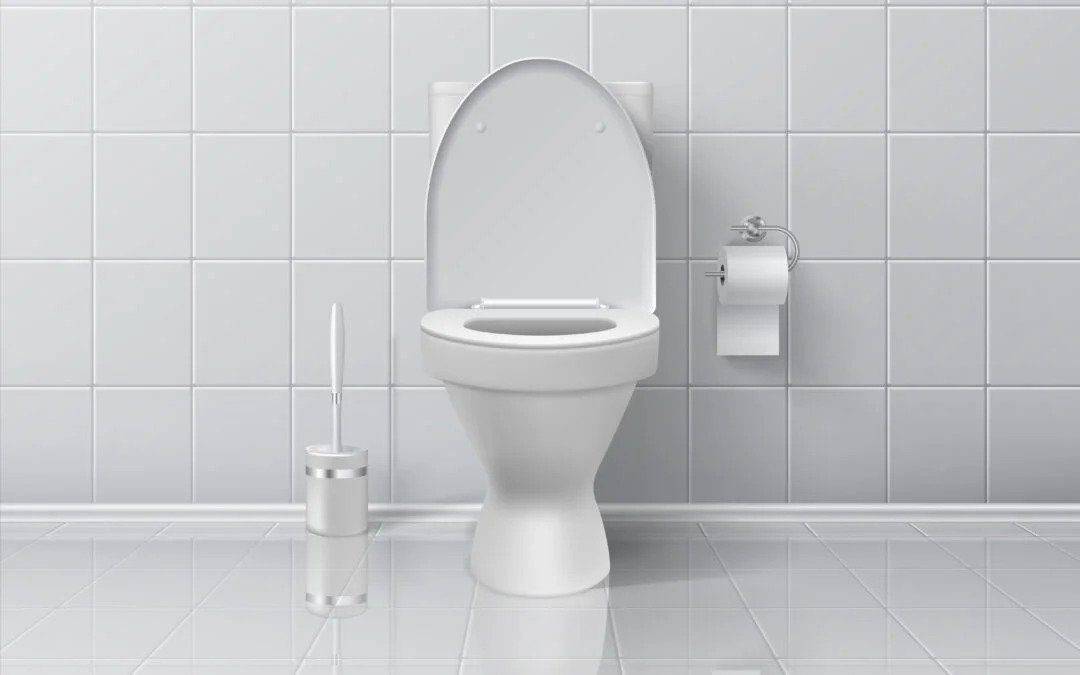 A clean white toilet with open lid sits by a tiled wall, showing the comfort and care Black Diamond Experts bring to your home.