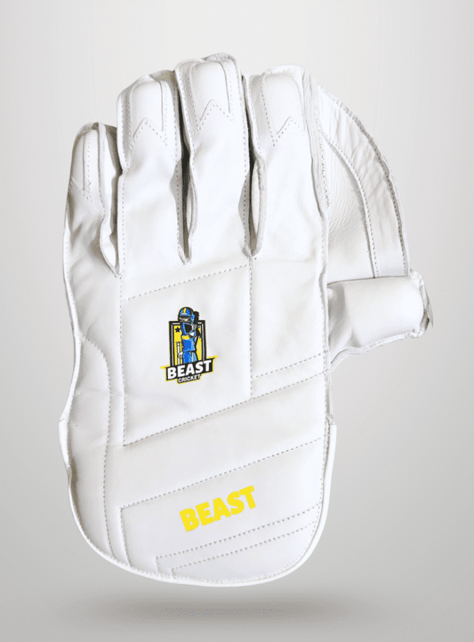 Men Leather Wicket Keeping Gloves | White