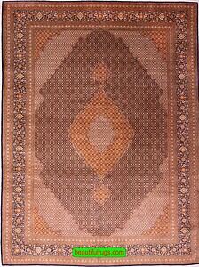 Persian handmade rug, old Persian Tabriz rug, size 8.6x11.8.