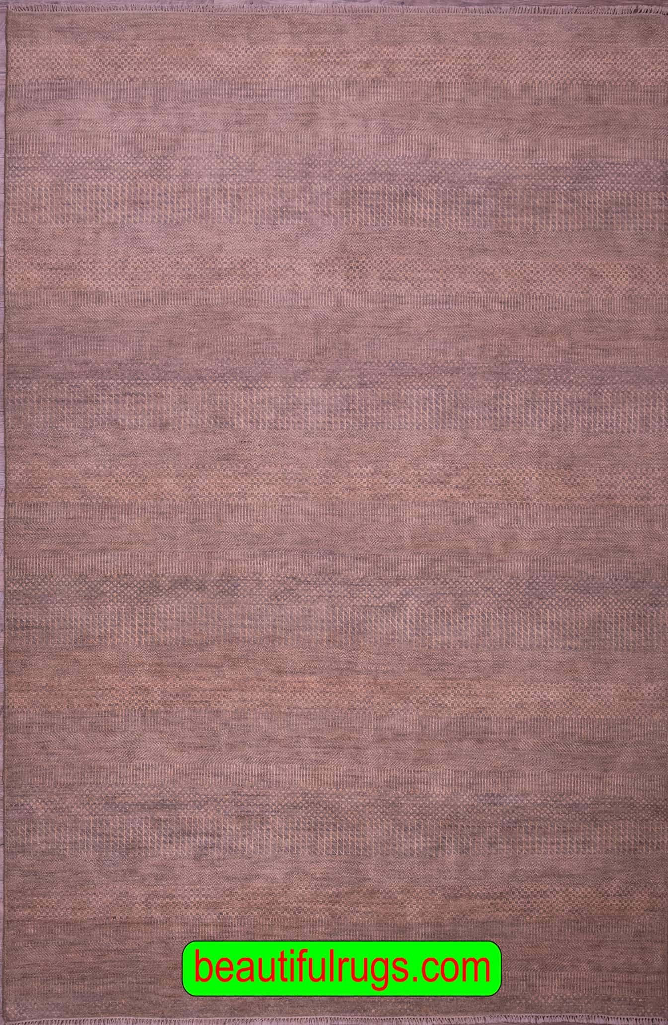 3079- Handmade Indian rug, inexpensive contemporary area rug. Size 6x8.9