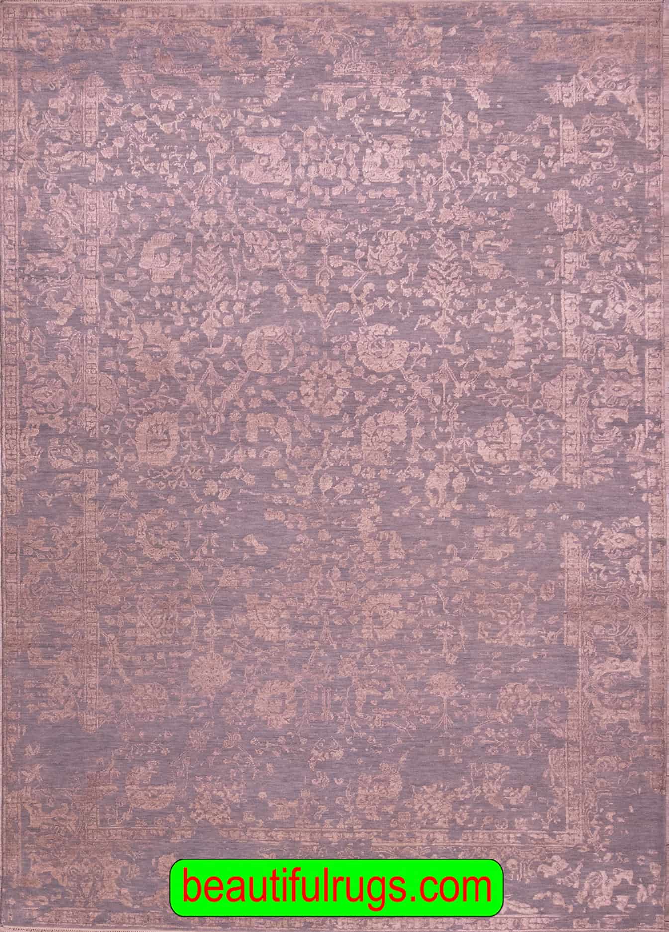 3084- Contemporary Rug, Gray Color Contemporary Floral Rug. Size 6 x 9.6.