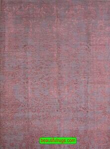 Modern Rug for Living Room with Gray and Pink colors. Size 6.3x9