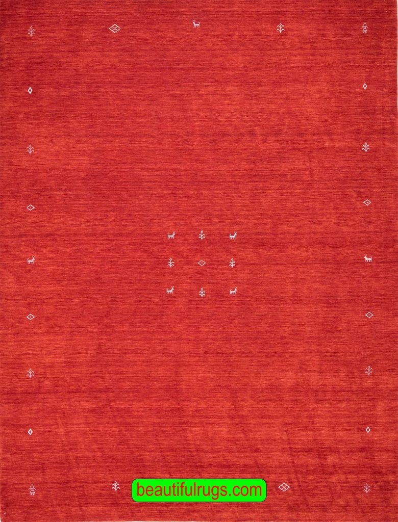 Rug 3098- 9x12 oriental, simple Gabbeh style rug made from 100% wool.