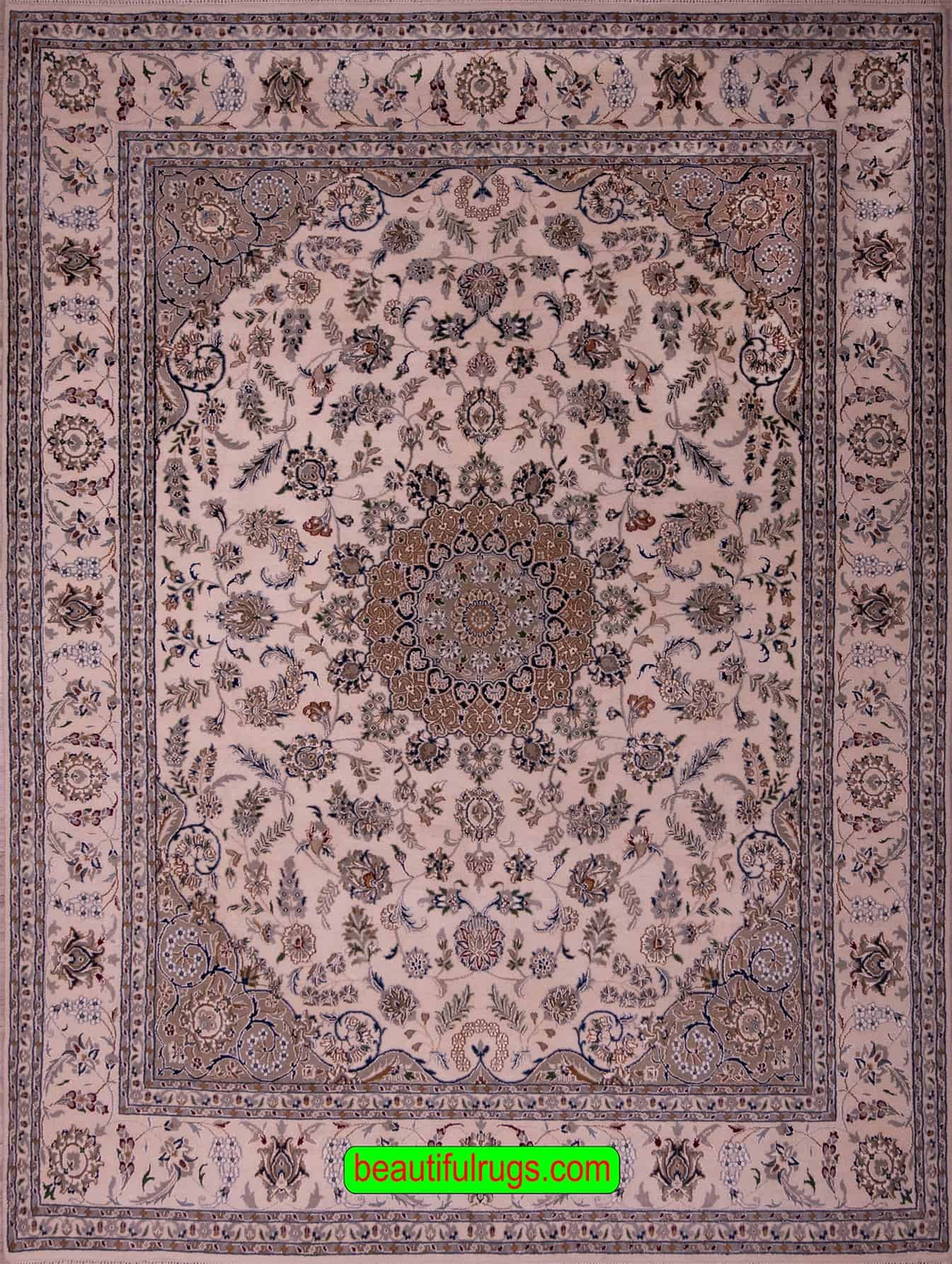 3142- Handmade rug from India with beautiful Persian Nain Pattern and soft wool. Size 8x10.3