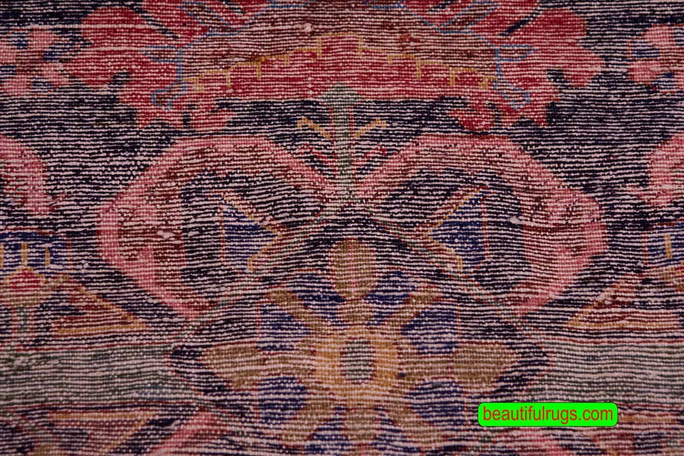 5 foot wide runner, handmade Persian Hamadan runner rug in blue color made from Wool. Size 5.3x10.3.
