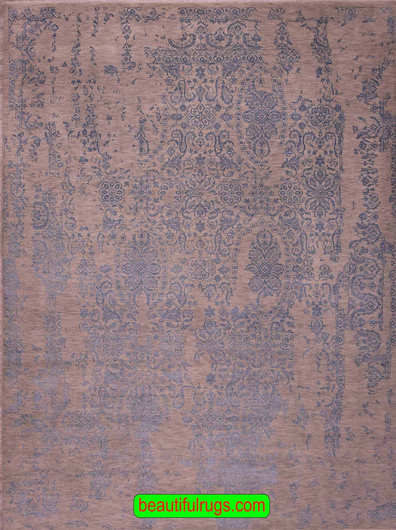 Decorative Transitional Rug, Gray and Blue Color Rug. Size 9x12