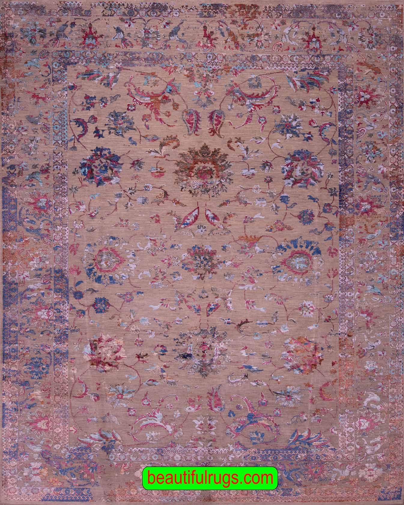7018- Multicolored Contemporary Rug, Gray and Pink Color Rug
