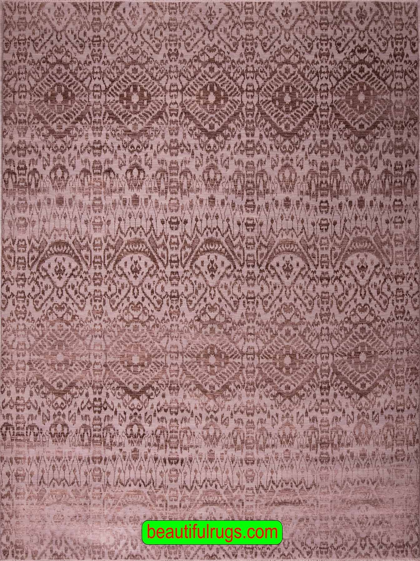 Decorative Contemporary Rug, Brown and Gray Color Rug, size 9.2x12.2