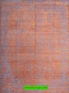 7032- Orange and Gray Blue Color Contemporary Rug